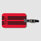 Custom Red Auto Racing Stripes Personalisiert Car Gepäckanhänger (Vorderseite (Horizontal))