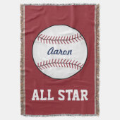 Custom Red Baseball Kids Throw Blanket Geschenk Decke (Vorderseite Vertikal)