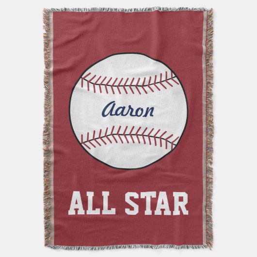 Custom Red Baseball Kids Throw Blanket Geschenk Decke (Vorderseite Vertikal)