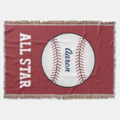 Custom Red Baseball Kids Throw Blanket Geschenk Decke (Vorderseite)