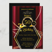Custom Red Birthday Einladung (Vorne/Hinten)