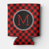 Custom Red Black Buffalo Karo Kariertes Muster Dosenkühler (Vorderseite)
