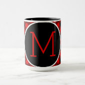 Custom Red Black Buffalo Karo Kariertes Muster Tasse (Zentrum)