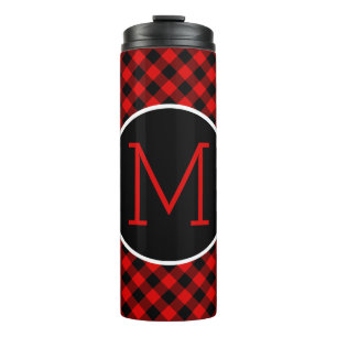 Custom Red Black Buffalo Karo Kariertes Muster Thermosbecher