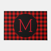Custom Red Black Buffalo Karo Tartan Muster Fußmatte (Vorderseite)