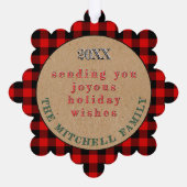 Custom Red Black Buffalo Lumberjack Kariertes Must Ornament Karte (Rückseite)