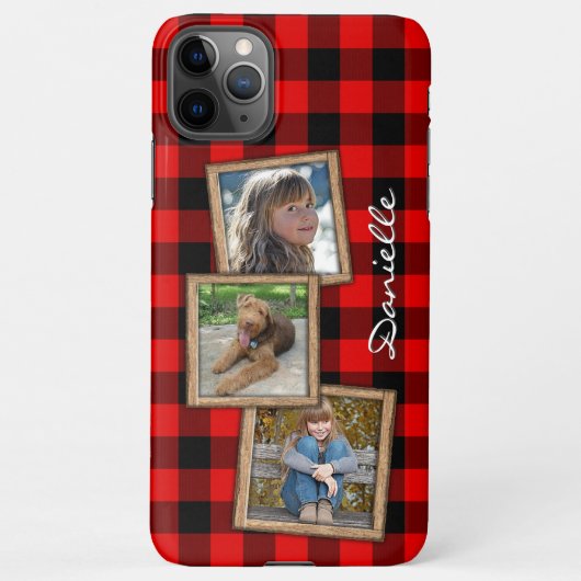 Custom Red Black Buffalo Lumberjack Karo Kariert iPhone Hülle (Rückseite)