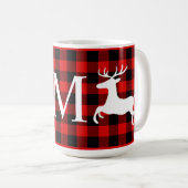 Custom Red Black Buffalo Lumberjack Karo Kariert Kaffeetasse (VorderseiteRechts)