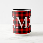 Custom Red Black Buffalo Lumberjack Karo Kariert Tasse (Zentrum)