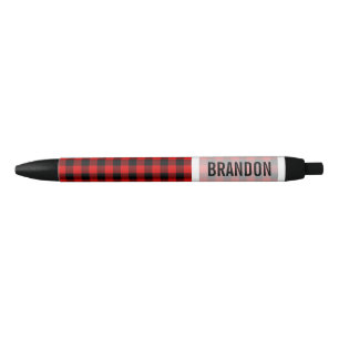 Custom Red Black Buffalo Lumberjack Muster Kugelschreiber