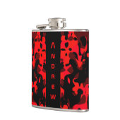 Custom Red Black Camouflage Mascula Flask Flachmann (Links)