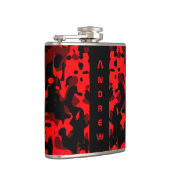Custom Red Black Camouflage Mascula Flask Flachmann (Rechts)