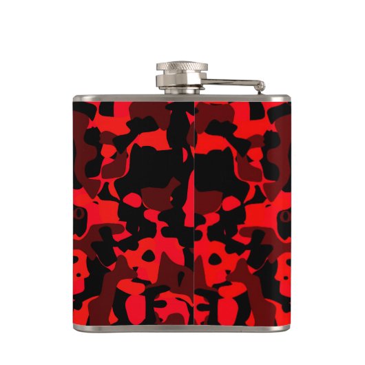 Custom Red Black Camouflage Mascula Flask Flachmann (Rückseite)