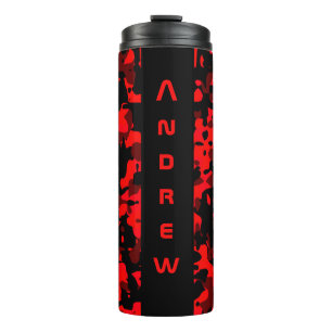 Custom Red Black Camouflage Thermal Tumbler Thermosbecher