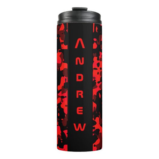 Custom Red Black Camouflage Thermal Tumbler Thermosbecher (Vorderseite)