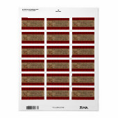 Custom Red Black Country Check Tartan Pattern Adressaufkleber (Vorne)