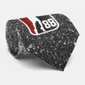 Custom Red & Black Glitzer Basketball Player Krawatte (Gerollt)