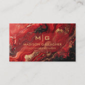 Custom Red Black Gold Space Cosmos Beruflich Visitenkarte (Vorderseite)