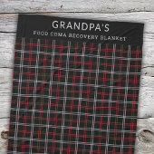 Custom Red Black Kariert Funny Grandpa Food Coma Fleecedecke