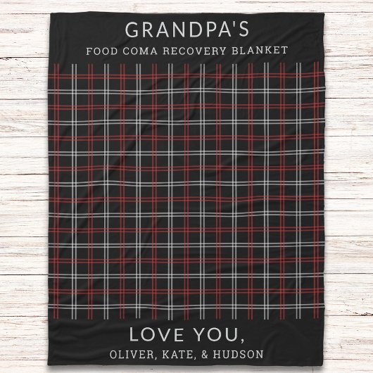 Custom Red Black Kariert Funny Grandpa von Kindern Fleecedecke