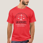 Custom Red Black Law School Abschluss T-Shirt (Vorderseite)