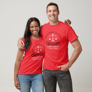 Custom Red Black Law School Abschluss T-Shirt