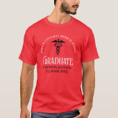 Custom Red Black Medical School Abschluss T-Shirt (Vorderseite)