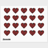 Custom Red Black Mod Heart Stickers (Blatt)