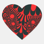 Custom Red Black Mod Heart Stickers (Vorderseite)