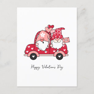 Custom Red Black Modern Happy Valentine's Day Postkarte