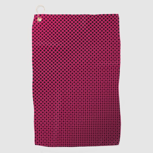 Custom Red Black Personalisiert Golfer Golfhandtuch (Vorderseite)