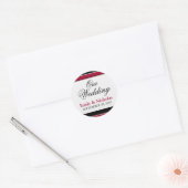 :custom: Red/Black Wedding Invitation Siegel Runder Aufkleber (Umschlag)