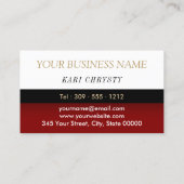 Custom - Red, Black & White mit Cinnamon Red Lip Visitenkarte (Rückseite)