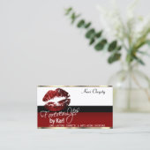 Custom - Red, Black & White mit Cinnamon Red Lip Visitenkarte (Stehend Vorderseite)