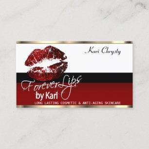 Custom - Red, Black & White mit Cinnamon Red Lip Visitenkarte