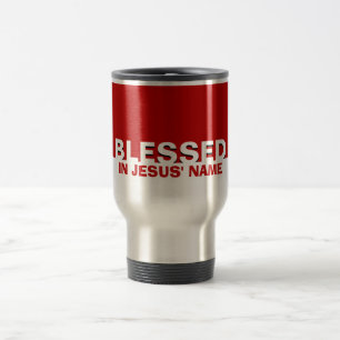 Custom Red BLESSEED in Jesus' Name Christlich Reisebecher