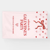 Custom Red Bow Galentine's Day Party Willkommen Banner (Horizontal)