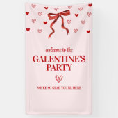 Custom Red Bow Galentine's Day Party Willkommen Banner (Vertikal)