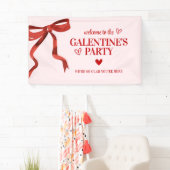Custom Red Bow Galentine's Day Party Willkommen Banner (Insitu)