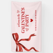 Custom Red Bow Galentine's Day Party Willkommen Banner (Vertikal)
