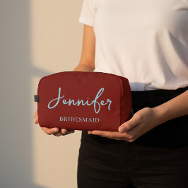 Custom Red Bridesmaid Makeup Bag for Bride Squad Waschbeutel