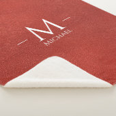 Custom Red Brother Leather Look Monogram Name Larg Sherpadecke (3/4)