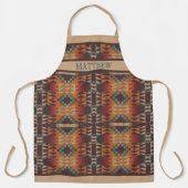 Custom Red Brown Aquamarin Blue Orange Mosaik Art Schürze (Vorderseite)