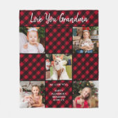 Custom Red Buffalo Kariert Familienurlaub 5 Foto Fleecedecke (Vorderseite)