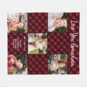 Custom Red Buffalo Kariert Familienurlaub 5 Foto Fleecedecke (Vorderseite (Horizontal))