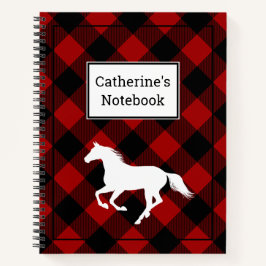 Custom Red Buffalo Kariert Horse Lover Notizblock