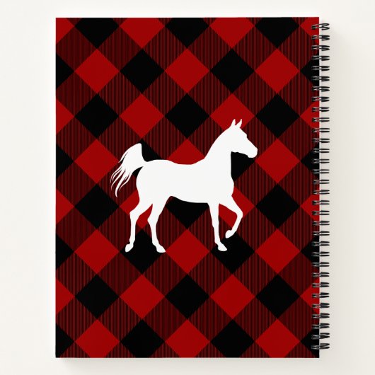 Custom Red Buffalo Kariert Horse Lover Notizblock (Rückseite)