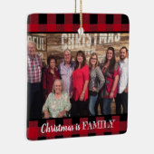 Custom Red Buffalo Kariertes Foto mit 2 Fotos Keramikornament (Rechts)