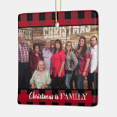 Custom Red Buffalo Kariertes Foto mit 2 Fotos Keramikornament (Links)