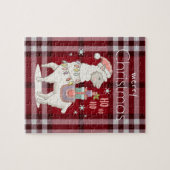 Custom Red Buffalo Karo Kariert Tartan Llama Alpac Puzzle (Horizontal)